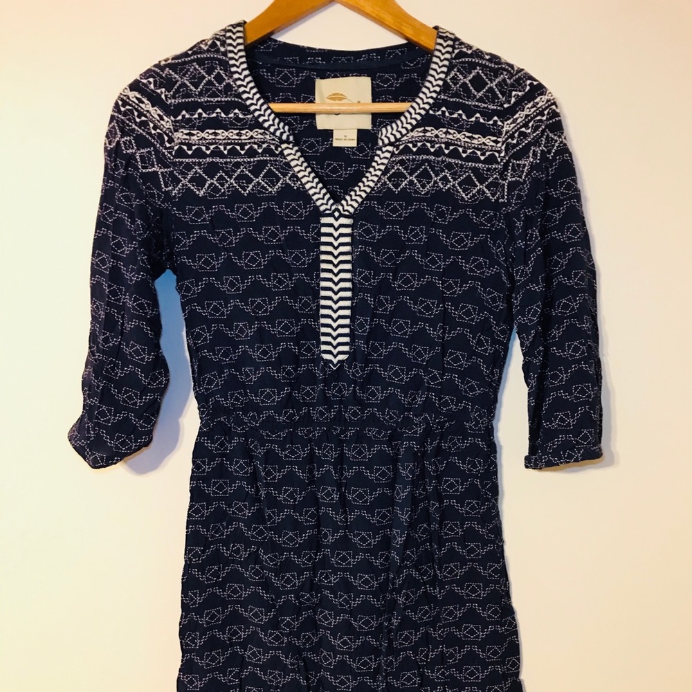 Bob Timberlake Small Blue Dress 3/4 Sleeve